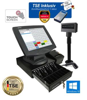 15 Zoll TSE Konform Kassensystem Einzelhandel Friseur Imbiss Dönerladen Inkl. Software Windows 10 KassenSichV / TSE - Inkl. TSE Modul