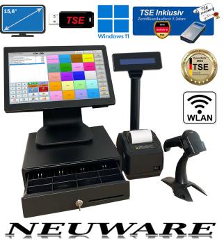 TSE Scannerkasse All in One Speziell für Einzelhandel und Kiosk-Betriebe (Tabakwaren) und Presse Artikel Zeitungen und Zeitschriften