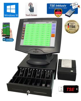 Kassensystem Gastronomie  Inkl. Software und Bondrucker Touchkasse Restaurant KassenSichV / TSE Finanzamt Konform Windows 10