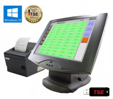 15" Gastro Restaurant Kassensystem Wincor Nixdorf KassenSichV / TSE 2025 Finanzamt Konform PosProm ProMAX 3.7 Windows 10