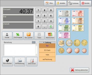 Kassensystem Einzelhandel Pfand & Leergut Touchscreen KassenSichV / TSE 2024 Finanzamt Konform Windows 10