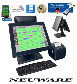 All in One Kassensystem Touchscreen - mit TSE für Grillhaus und Restaurant und Pizzeria Kasse Win 11 NEUWARE