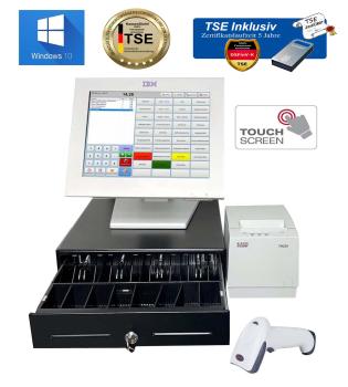 12 Zoll Kasse TSE Konform Kassensystem Einzelhandel Friseur Textil Kiosk Imbiss Inkl. Software Windows 10 KassenSichV / TSE  - Inkl. TSE Modul