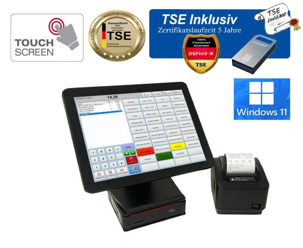 12 Zoll Touchscreen Kasse Bäckereien Dönerladen Kiosk Friseur Imbiss mit TSE Modul Inkl Zertifikat Windows 11 Neuwertig