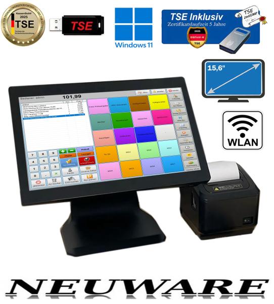Elektronische All in One Touchscreen Kassensystem inklusiv ZertifizierteTSE Stick