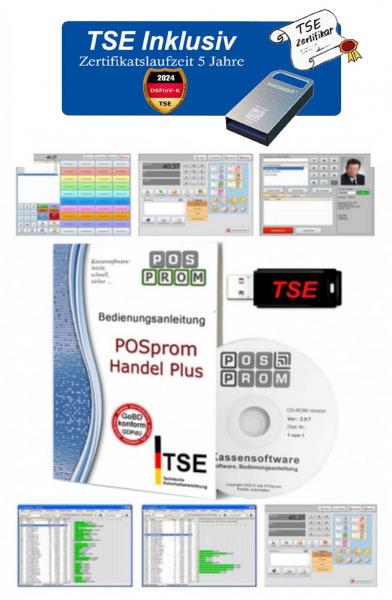 Kassensoftware Kasse POSProm Handel Plus 4.5 GoBD / GDPDU / TSE 2024 Finanzamt Konform