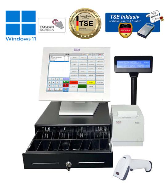 12 Zoll TSE Kassensystem Kasse Kiosk Imbiss Dönnerladen Friseur Fiskal Konform Windows 11 GOBD Inkl. TSE Modul