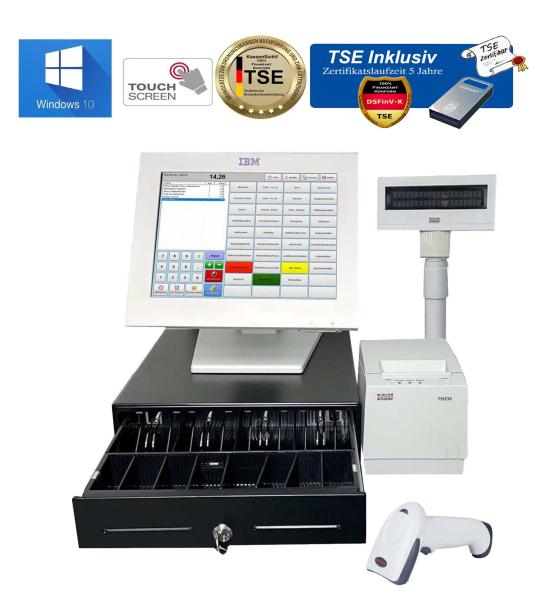 12 Zoll TSE Kassensystem Kasse Kiosk Imbiss Dönnerladen Friseur Fiskal Konform Windows 10 GOBD Inkl.  TSE Modul
