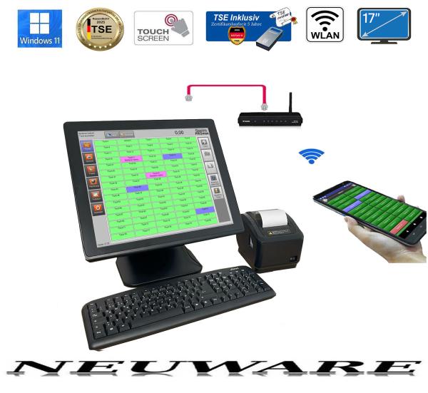 innovativen Kassenlösung mit (Handheld) für Ihre Gastronomie All In One Touch-Kassensystem für Gaststätte und Biergarten inkl TSE NEUWARE WLAN Win 11