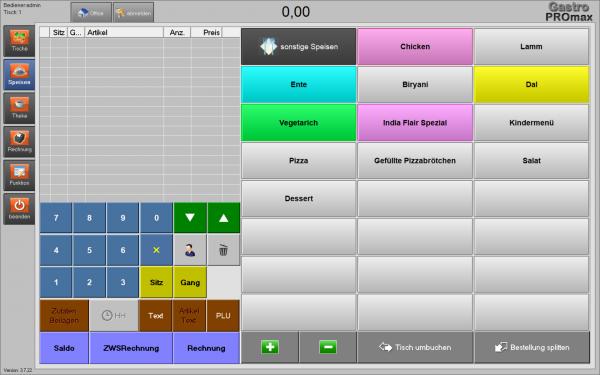 Professionelle Gesetzkonforme Elektronische Kassensystem Touchscreen für Gastronomie und Restaurant Pizza & Sushi Lieferservice mit TSE Modul inkl Zertifikat Windows 11