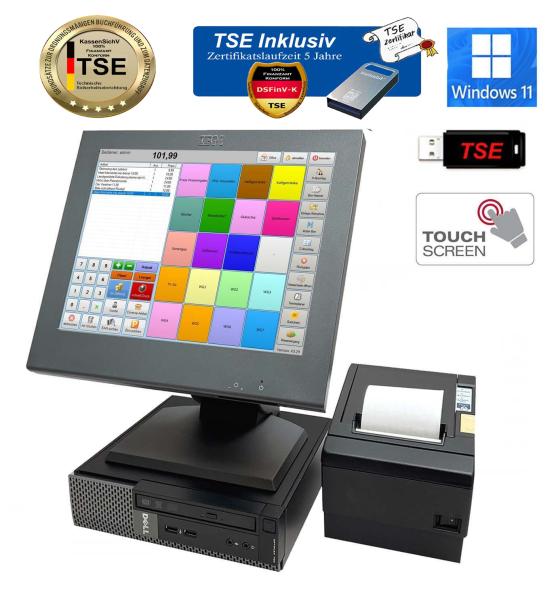 Einzelhandel Kasse Laden Handel Computerkasse Touchscreen Kassensystem POSprom KassenSichV / TSE 2026 Finanzamt Konform Windows 11