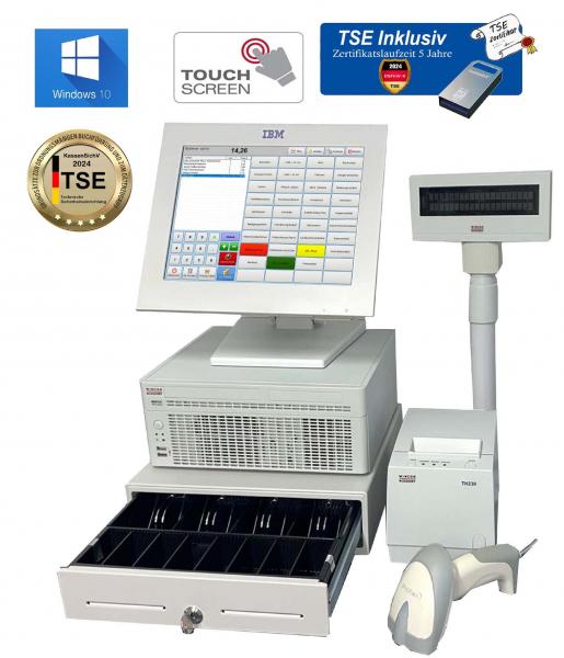 12 Zoll Touch Kasse Einzelhandel mit TSE Stick inkl Zertifikat Kiosk Kassensystem Laden PosProm