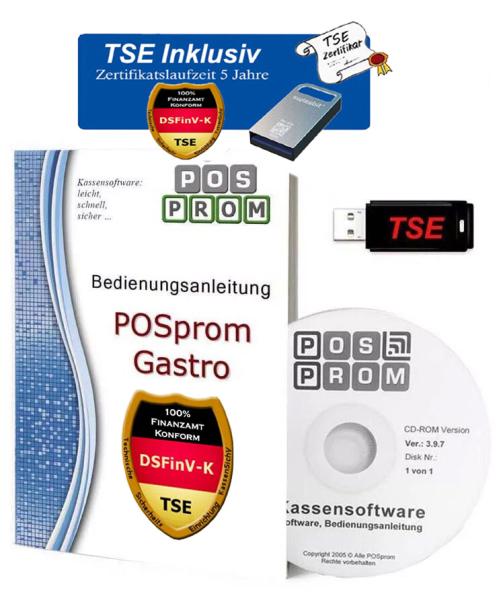 Kassensoftware PosProm Gastro 3.6 für Restaurant KassenSichV / TSE Swissbit Finanzamt Konform