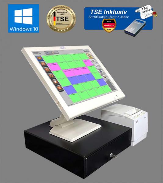 15 Zoll Touchscreen Kasse mit TSE Modul inkl Zertifikat für Gastromomie Restaurant Cafe Win 10