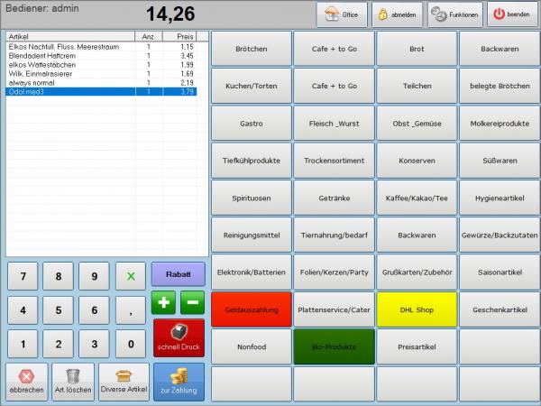 Touchscreen Kassensystem Einzelhandel Kiosk Imbiss Dönerladen + TSE Modul Windows 10 Gesetz Konform TSE