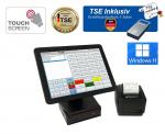 15 Zoll Digitale Kassensystem Touchscreen Kasse für Einzelhandel Friseur Kosmetik Imbiss mit TSE Modul inkl Zertifikat Windows 11