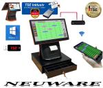 15,6" All In One Kassensystem mit integrierte Kundendisplay und Bondrucker + Kellnerterminal Handheld Professionelle Kasse für Gastronomie TSE Konform Posprom