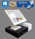 15 Zoll Touchscreen Einzehandel Kasse Imbiss Laden Kassensystem +TSE  Modul inkl Zertifikat Finanzamt Konform PosProm Windows 10