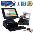 15 Zoll Touchscreen Kassensystem für Einzehandel Kasse Handel Kiosk Textil Friseur KassenSichV / TSE Finanzamt Konform PosProm Windows 10