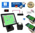 15 Zoll Netzwerk Funk Kassensystem mit Touchscreen Gastronomie Computerkasse Restaurant + 2 x  Handheld Kellnerterminal mit TSE Stick inkl Zertifikat Windows 11